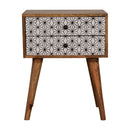 Prima Wood Pattern 2 Drawers Bedside Table by Lavishway | Bedside Tables-57907