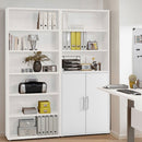 Prima White 2 Doors Cabinet With 5 Shelves by Lavishway | Book Shelves and Cabinets-28993