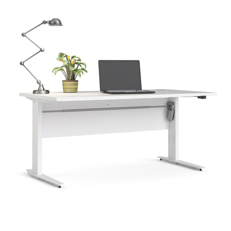 Prima White Desk With White Steel Legs by Lavishway | -28737