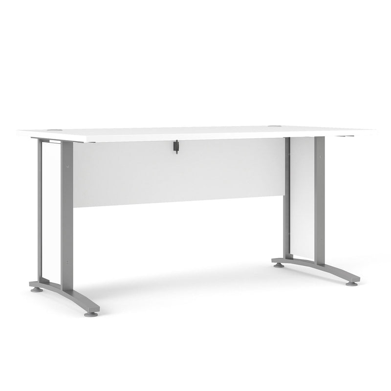 Prima White Desk With Steel Legs by Lavishway | -28918