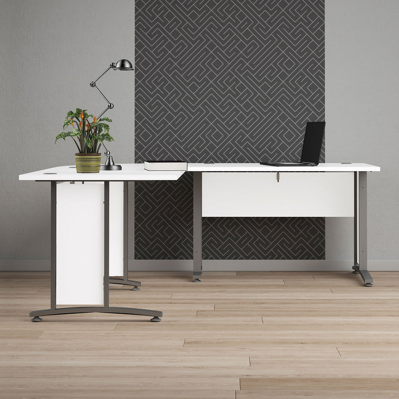 Prima White Desk With Steel Legs by Lavishway | -28915