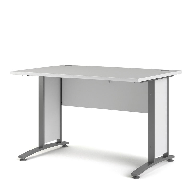 Prima White Desk With Steel Legs by Lavishway | -28913