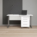 Prima White Desk With Steel Legs by Lavishway | -28912