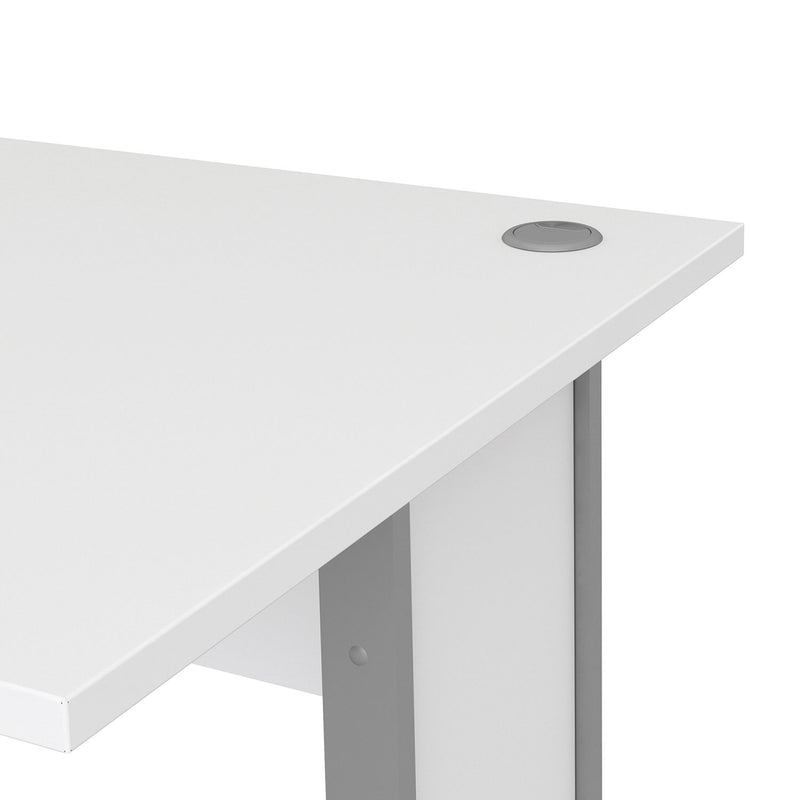 Prima White Desk With Steel Legs by Lavishway | -28925