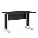 Prima Black Woodgrain Desk With White Legs by Lavishway | -28803