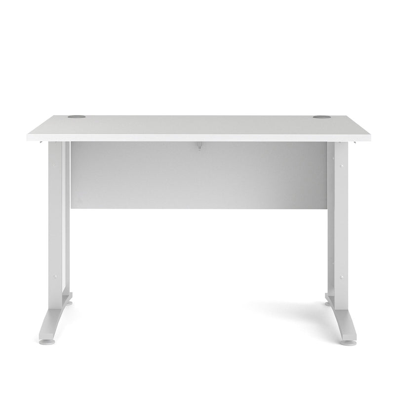 Prima White Desk With White Steel Legs by Lavishway | -28872