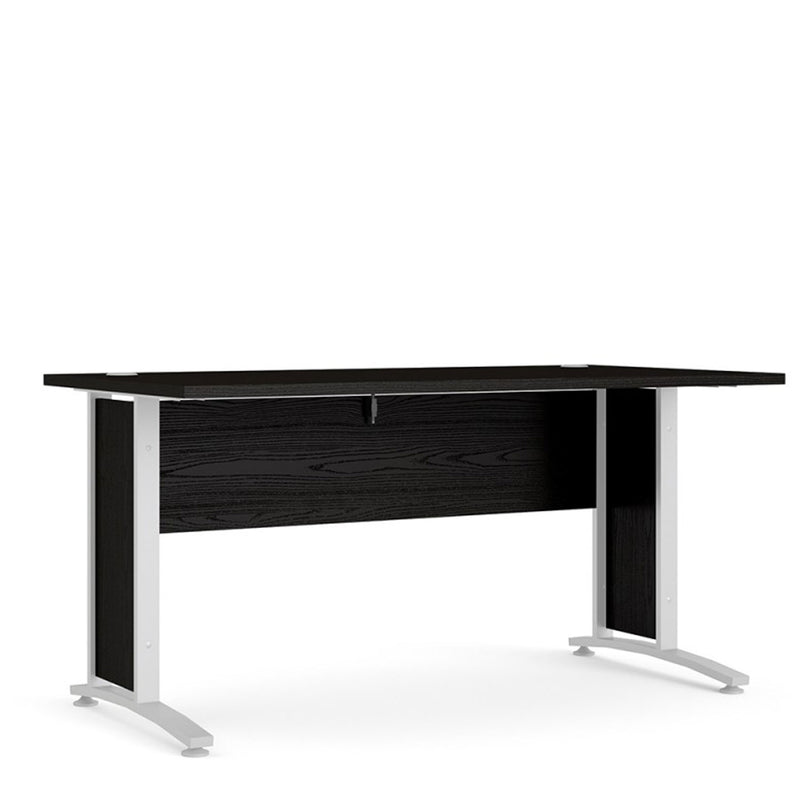 Prima Black Woodgrain Desk With White Legs by Lavishway | -28804