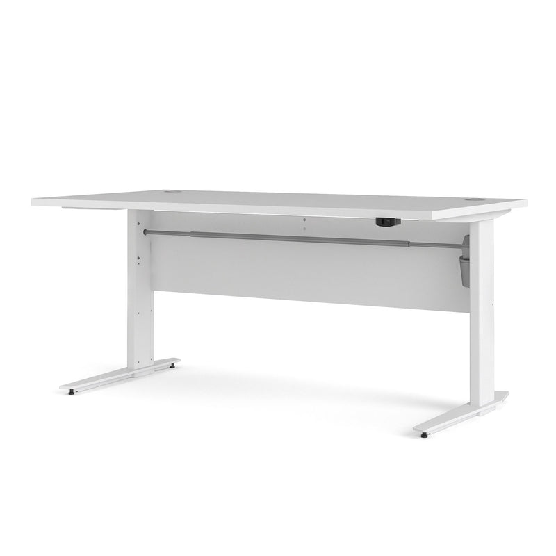 Prima White Desk With White Steel Legs by Lavishway | -28873