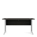 Prima Black Woodgrain Desk With White Legs by Lavishway | -28806