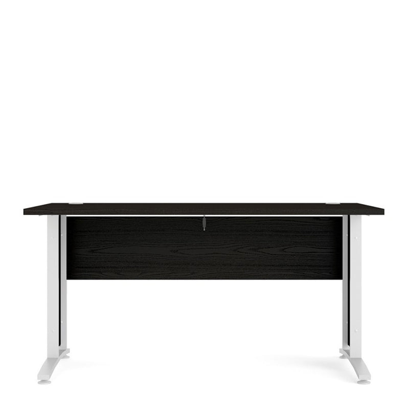 Prima Black Woodgrain Desk With White Legs by Lavishway | -28806