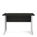 Prima Black Woodgrain Desk With White Legs by Lavishway | -28805