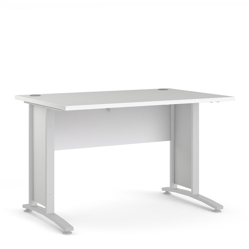 Prima White Desk With White Steel Legs by Lavishway | -28869
