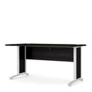 Prima Black Woodgrain Desk With White Legs by Lavishway | -28808