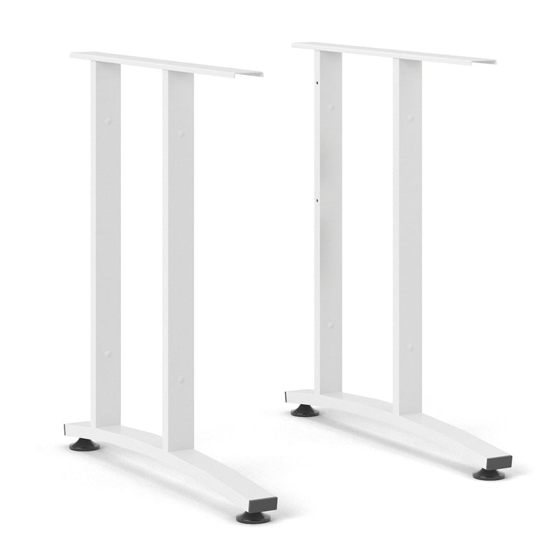 Prima White Desk With White Steel Legs by Lavishway | -28875
