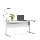 Prima White Desk With Steel Adjustable Legs by Lavishway | -28753