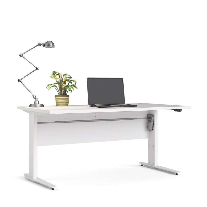 Prima White Desk With White Steel Legs by Lavishway | -28871