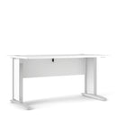 Prima White Desk With White Steel Legs by Lavishway | -28870