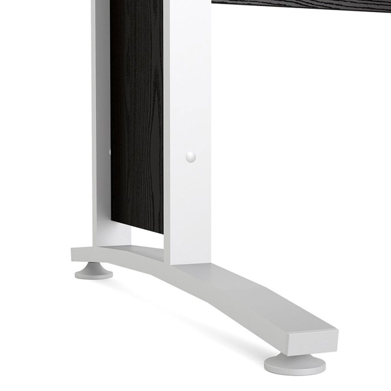 Prima Black Woodgrain Desk With White Legs by Lavishway | -28810