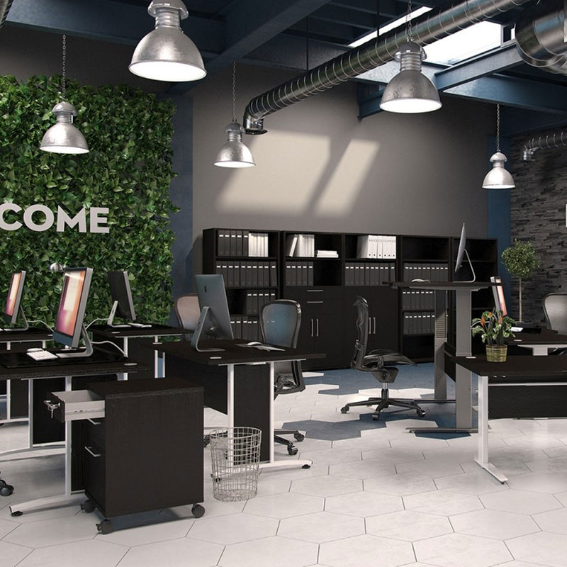 Prima Woodgrain Silver & Grey Legs Desk by Lavishway | -28847