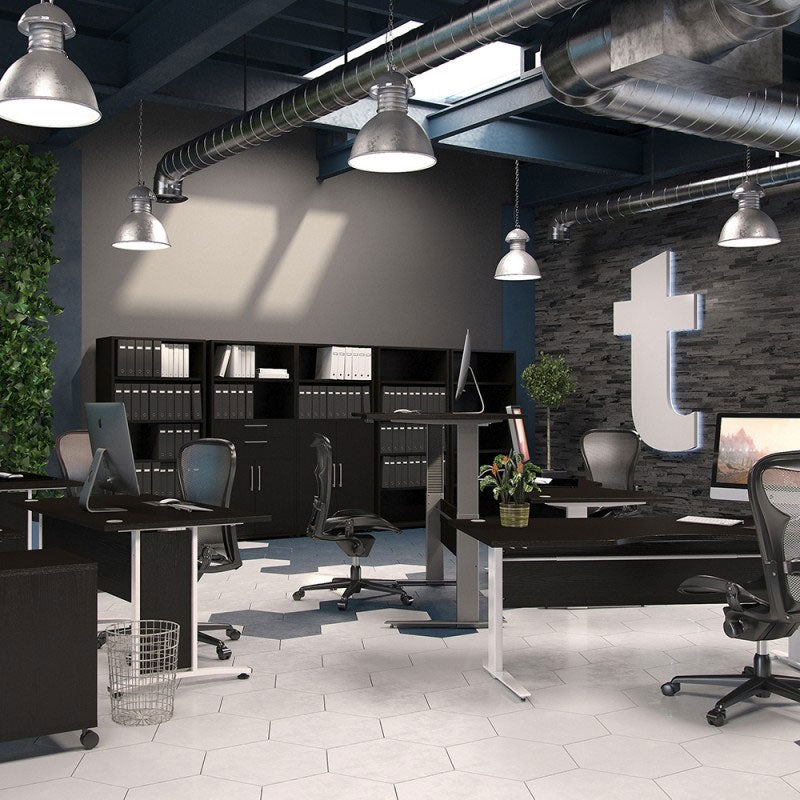 Prima Woodgrain Desk With Steel Legs by Lavishway | -28714