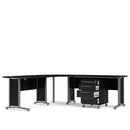 Prima Black Corner Desk Top With Grey Legs