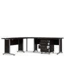 Prima Black Corner Desk Top With White Legs
