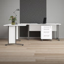 Prima White Wooden Corner Desk Top With Legs