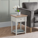 Provence Grey Single Drawer Lamp Table by Lavishway | Side Tables-61183