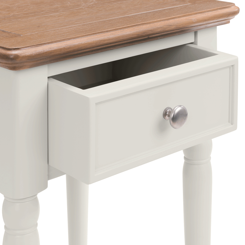Provence Grey Single Drawer Lamp Table by Lavishway | Side Tables-61189