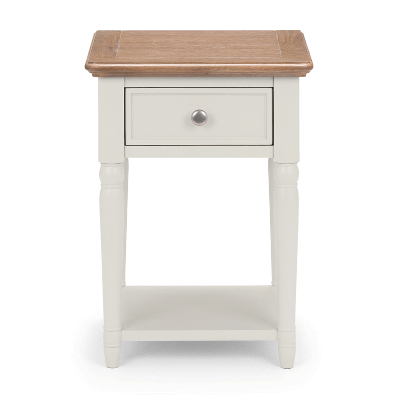 Provence Grey Single Drawer Lamp Table by Lavishway | Side Tables-61184