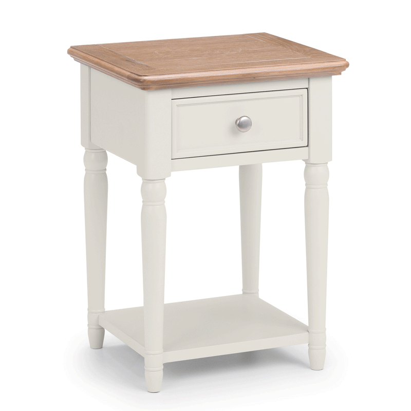 Provence Grey Single Drawer Lamp Table by Lavishway | Side Tables-61185