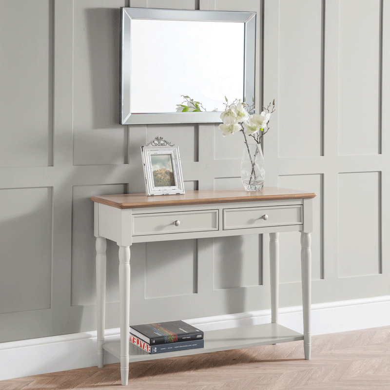 Provence Grey Painted 2 Drawers Console Table by Lavishway | Hallway Console Table-61170