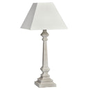 Pula White Wooden & Linen Floor Lamp by Lavishway | Floor Lamps-51440