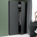 Puro Charcoal High Gloss 2 Door Wardrobe by Lavishway | Wardrobe-32984