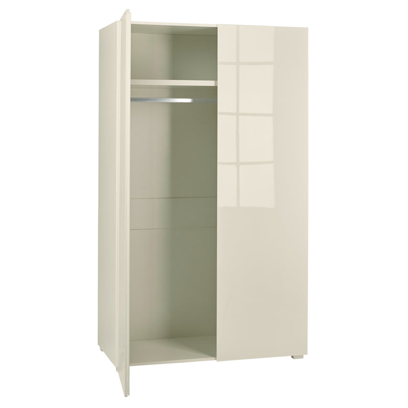 Puro Modern 2 Doors Cream Wardrobe by Lavishway | Wardrobe-34158