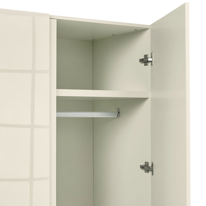 Puro Modern 2 Doors Cream Wardrobe by Lavishway | Wardrobe-34159