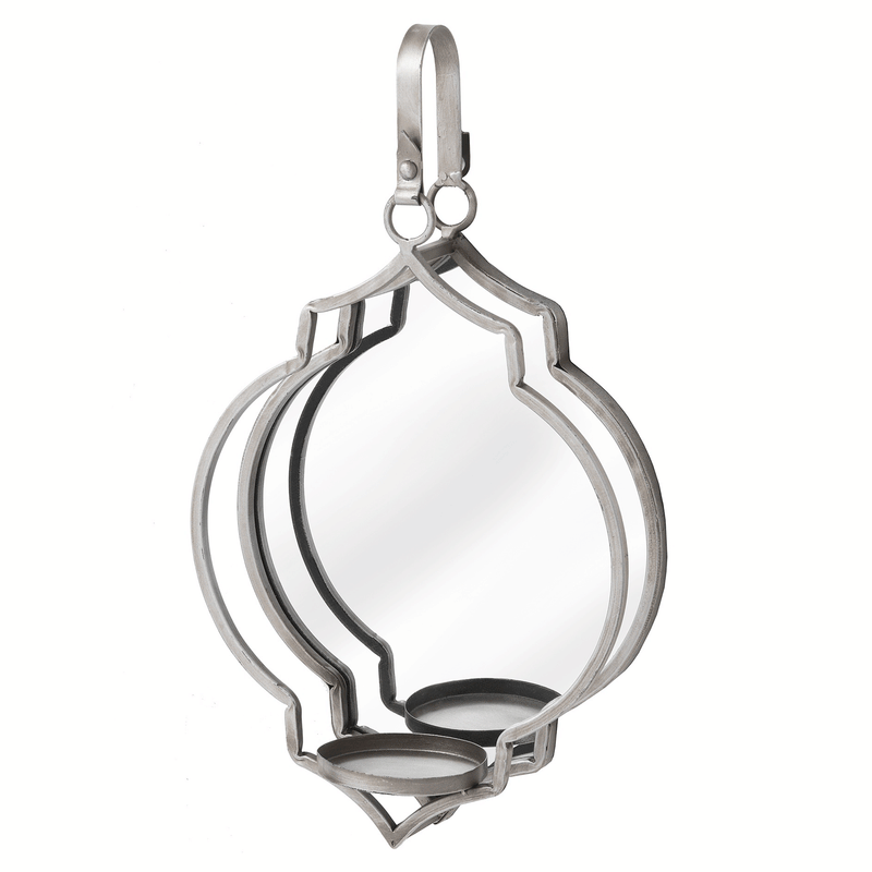 Quarterfoil Mirrored Wallhanger Candle Holder by Lavishway | Candle Holders-50341