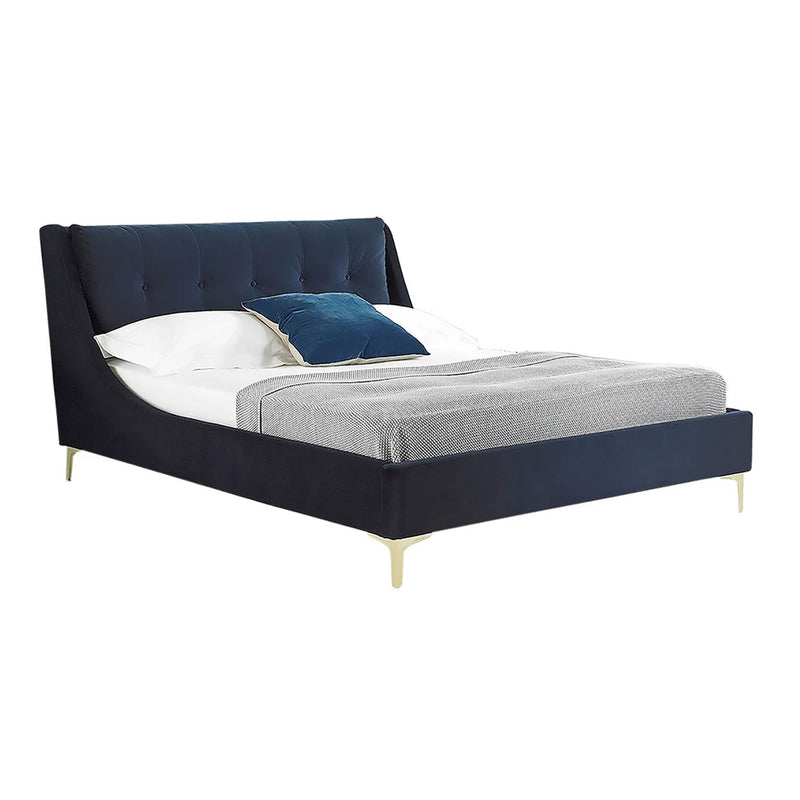 Quinn Blue Fabric King Size Bed by Lavishway | Fabric Beds-23063