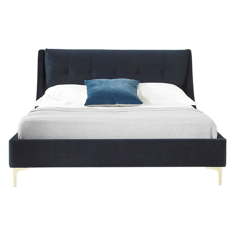 Quinn Blue Fabric King Size Bed by Lavishway | Fabric Beds-23064
