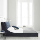 Quinn Blue Fabric King Size Bed by Lavishway | Fabric Beds-23062