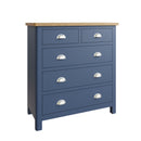 Rutland Oak Top Blue 2 Over 3 Chest Of Drawer by Lavishway | Chest Of Drawers-33864