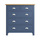 Rutland Oak Top Blue 2 Over 3 Chest Of Drawer by Lavishway | Chest Of Drawers-33865