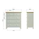 Rutland Dove Grey 2 Over 3 Chest Of Drawer by Lavishway | Chest Of Drawers-31250