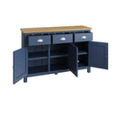 Rutland Oak Top Blue 3 Doors Sideboard by Lavishway | Sideboards-33853