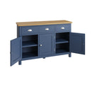 Rutland Oak Top Blue 3 Doors Sideboard by Lavishway | Sideboards-33855