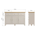 Rutland Oak Wood Top Sideboard in Dove Grey by Lavishway | Sideboards-36528