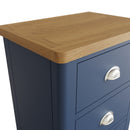 Rutland Oak Top Blue 5 Drawer Narrow Chest by Lavishway | Chest Of Drawers-33844