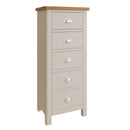 Rutland Oak Top 5 Drawer Narrow Chest by Lavishway | Chest Of Drawers-36588
