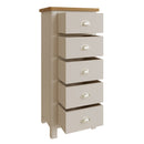 Rutland Oak Top 5 Drawer Narrow Chest by Lavishway | Chest Of Drawers-36587