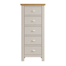 Rutland Oak Top 5 Drawer Narrow Chest by Lavishway | Chest Of Drawers-36589